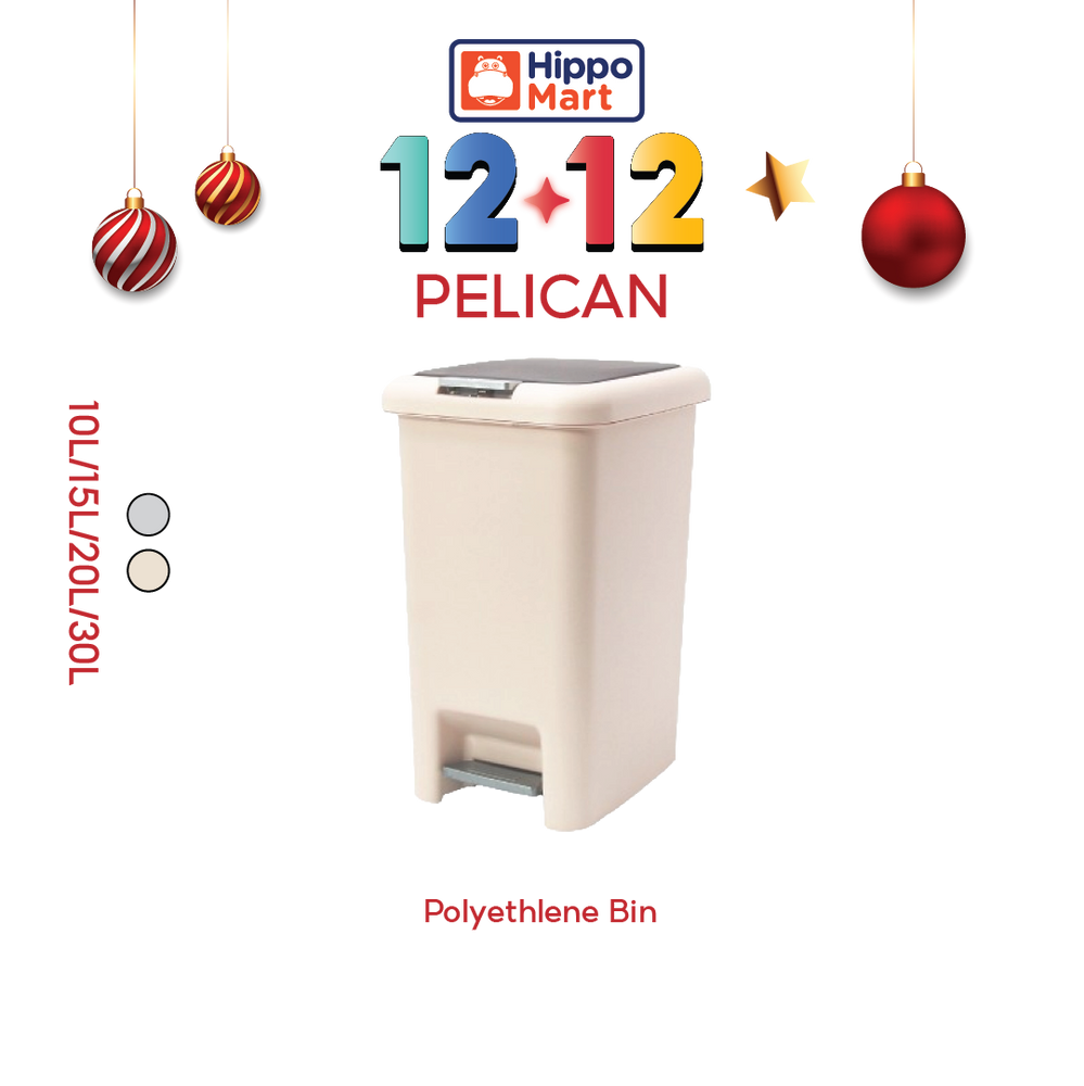 Pelican Dustbin | Premium Soft Closing | Pedal Bin | 2 Way Opening | 10L, 15L, 20L, 30L | Trash Bin