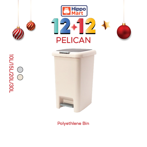 Pelican Dustbin | Premium Soft Closing | Pedal Bin | 2 Way Opening | 10L, 15L, 20L, 30L | Trash Bin