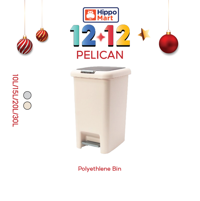 Pelican Dustbin | Premium Soft Closing | Pedal Bin | 2 Way Opening | 10L, 15L, 20L, 30L | Trash Bin