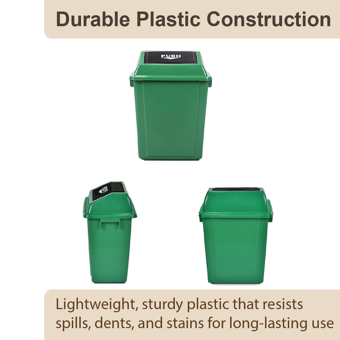 Swing Top Dustbin | Trash Bin | 40L, 60L | Dustbin for Kitchen | Plastic Bin - HippoMart SG
