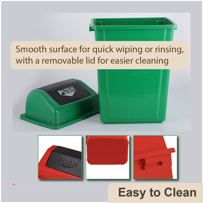 Swing Top Dustbin | Trash Bin | 40L, 60L | Dustbin for Kitchen | Plastic Bin - HippoMart SG