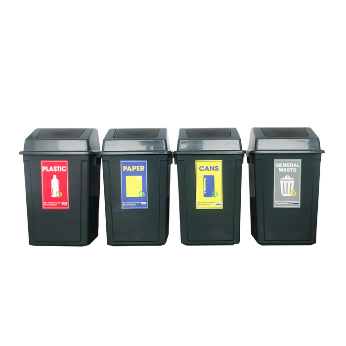 Swing Top Dustbin | Trash Bin | 40L, 60L | Dustbin for Kitchen | Plastic Bin - HippoMart SG