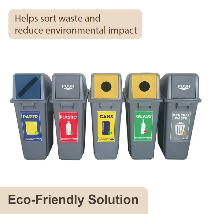 TERRA TSB-1 Slim Bin | 60L Recycling and Waste Bin | Space-Saving Trash Can with Recycling Option | Eco-Friendly Waste Solution - HippoMart SG
