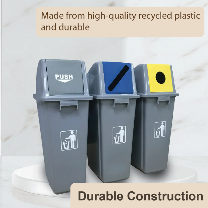 TERRA TSB-1 Slim Bin | 60L Recycling and Waste Bin | Space-Saving Trash Can with Recycling Option | Eco-Friendly Waste Solution - HippoMart SG
