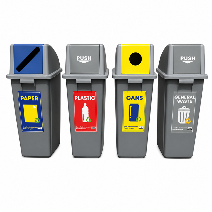 TERRA TSB-1 Slim Bin | 60L Recycling and Waste Bin | Space-Saving Trash Can with Recycling Option | Eco-Friendly Waste Solution - HippoMart SG