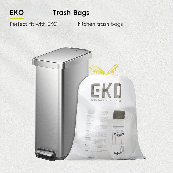 EKO Dustbin | Hudson Slim | EK9167 | Trash Bin | Waste Bin | Stainless Steel | Step Pedal Bin | Soft Closing - HippoMart SG