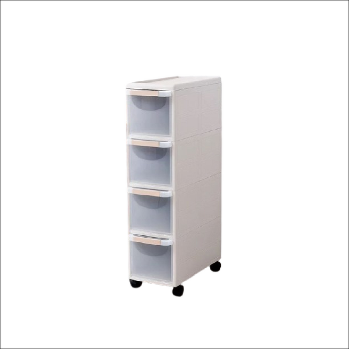 MODECO Slim Rolling Cabinet | 3 or 4 Tier Household Storage Unit | Space-Saving Organizer with Wheels | Multi-Purpose Storage Solution