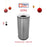 OTP2 Dustbin | 65L | Silver, Black | Lobby Bin | Open Top Bin | Outdoor Bin | Stainless Steel Bin