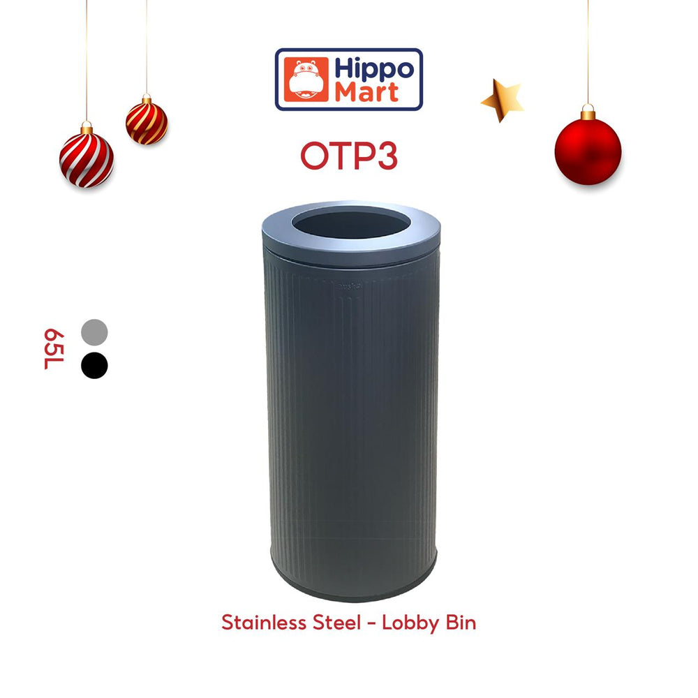 OTP3 Dustbin | 65L | Grey Bin |  Lobby Bin | Open Top Bin | Lobby Bin | Waste Bin | Rubbish Bin