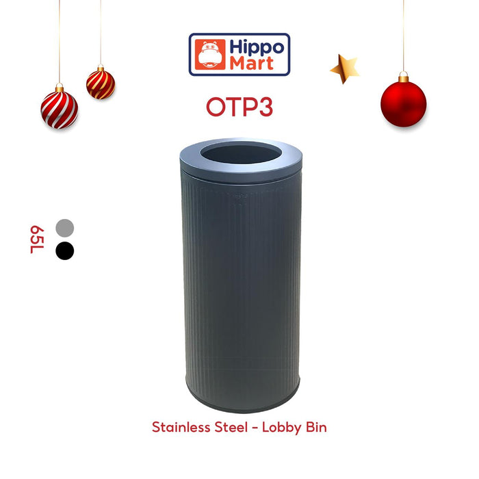 OTP3 Dustbin | 65L | Grey Bin |  Lobby Bin | Open Top Bin | Lobby Bin | Waste Bin | Rubbish Bin