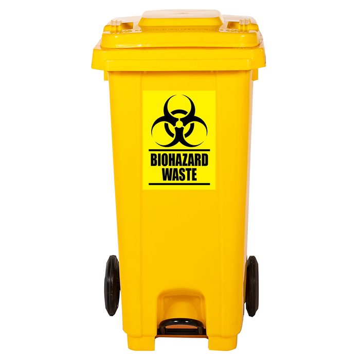 Biohazard Dustbin | Integrated Foot Pedal Waste Bin | 120L, 240L | Multiple  Colours | Trash Bin - HippoMart SG