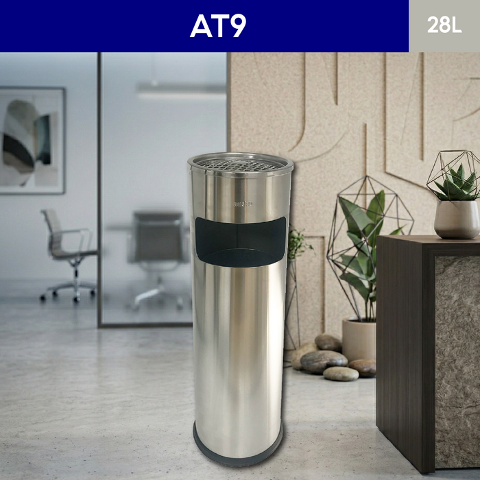 AT9 Lobby Bin | Ashtray Bin | 28L - HippoMart SG