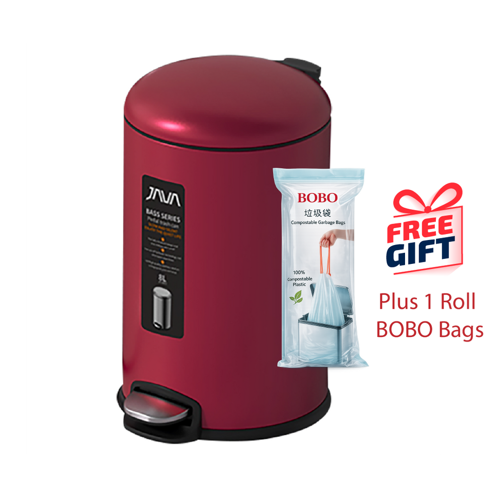 JAVA Dustbin | BASS | JH8853 | 5L, 8L, 12L, 20L, 30L | Step Bin | Soft Closing | Trash Bin | Dustbin - HippoMart SG