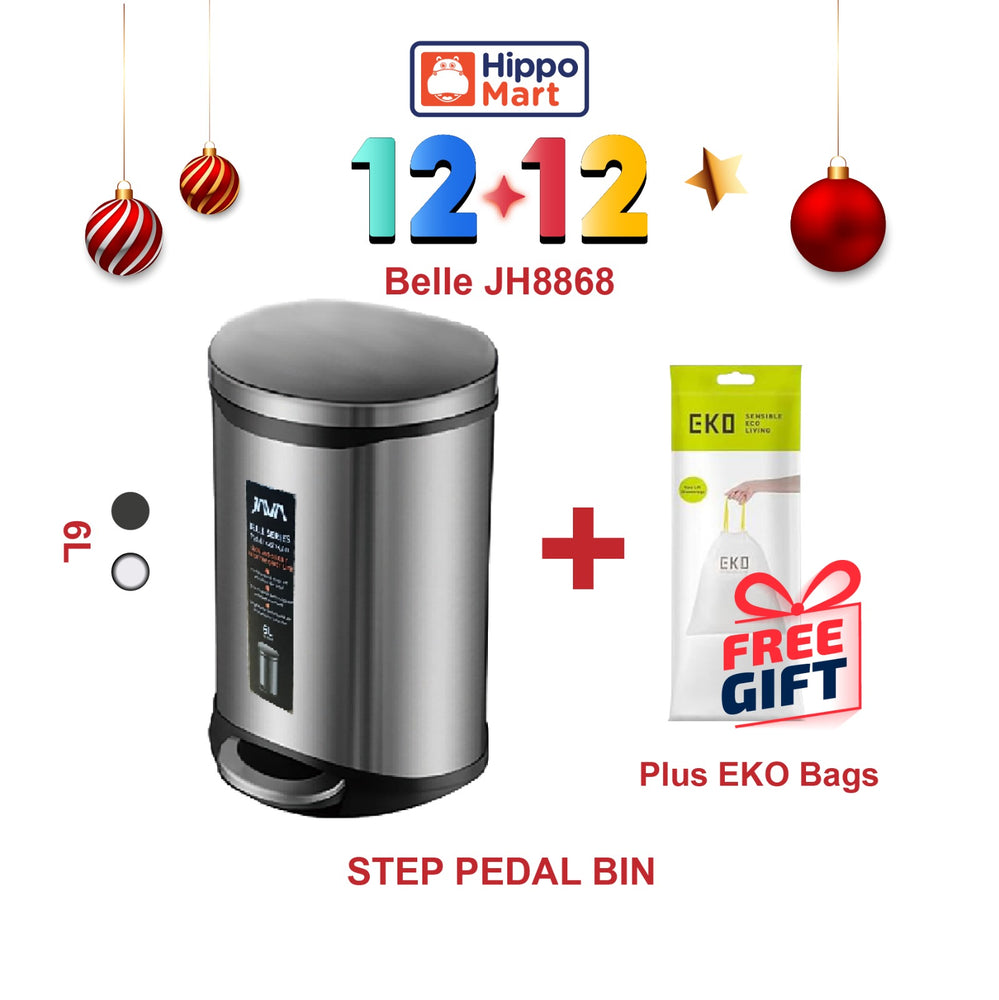 JAVA Dustbin | BELLE | JH8868 | 6L | Step Bin | Soft Closing | Trash Bin | Dustbin for Kitchen