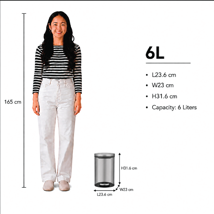JAVA Dustbin | BELLE | JH8868 | 6L | Step Bin | Soft Closing | Trash Bin | Dustbin for Kitchen - HippoMart SG