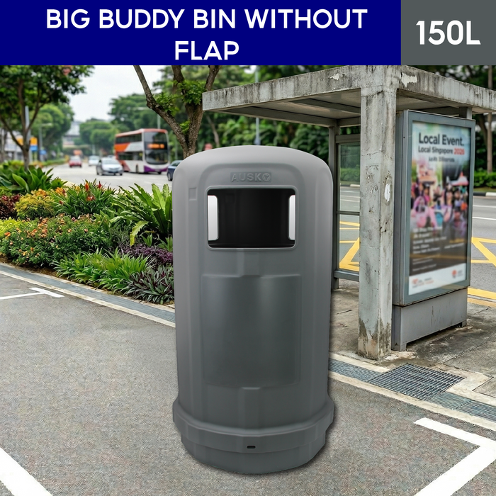 Big Buddy | Anti Pilferage Bin | Monkey Proof Bin | 150L - HippoMart SG
