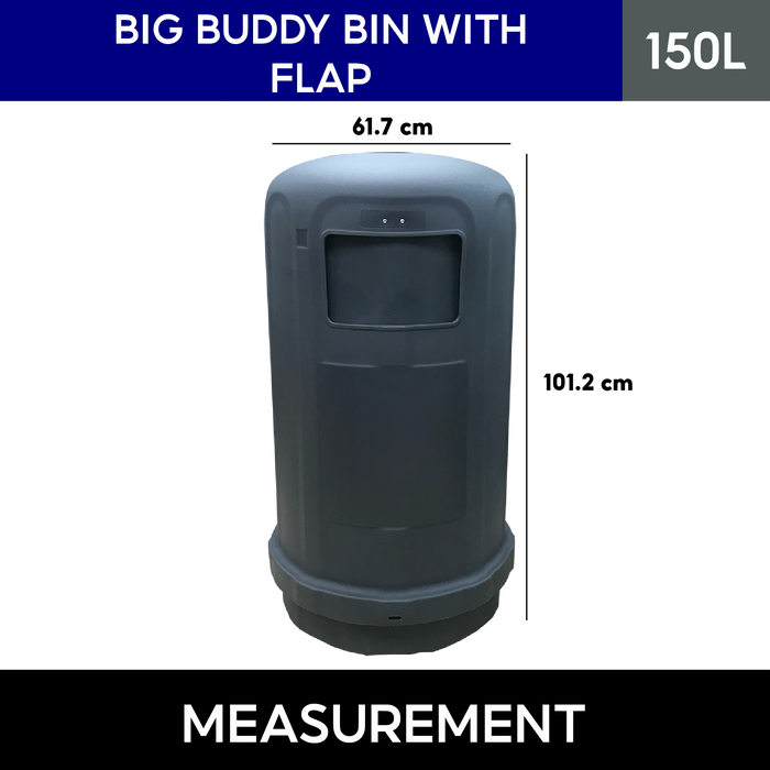 Big Buddy | Anti Pilferage Bin | Monkey Proof Bin | 150L - HippoMart SG