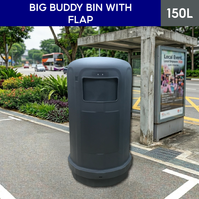 Big Buddy | Anti Pilferage Bin | Monkey Proof Bin | 150L - HippoMart SG