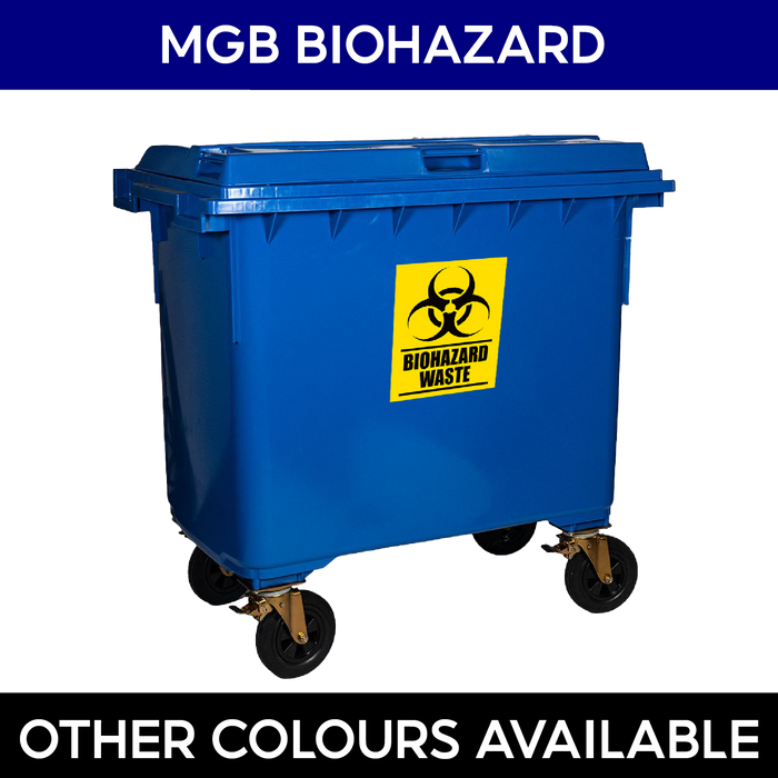 Biohazard Mobile Garbage Bin | 660L, 1100L | Trash Bin | Waste Bin | Medical Bin | Multisize - HippoMart SG