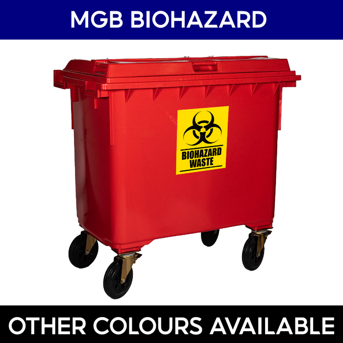 Biohazard Mobile Garbage Bin | 660L, 1100L | Trash Bin | Waste Bin | Medical Bin | Multisize - HippoMart SG