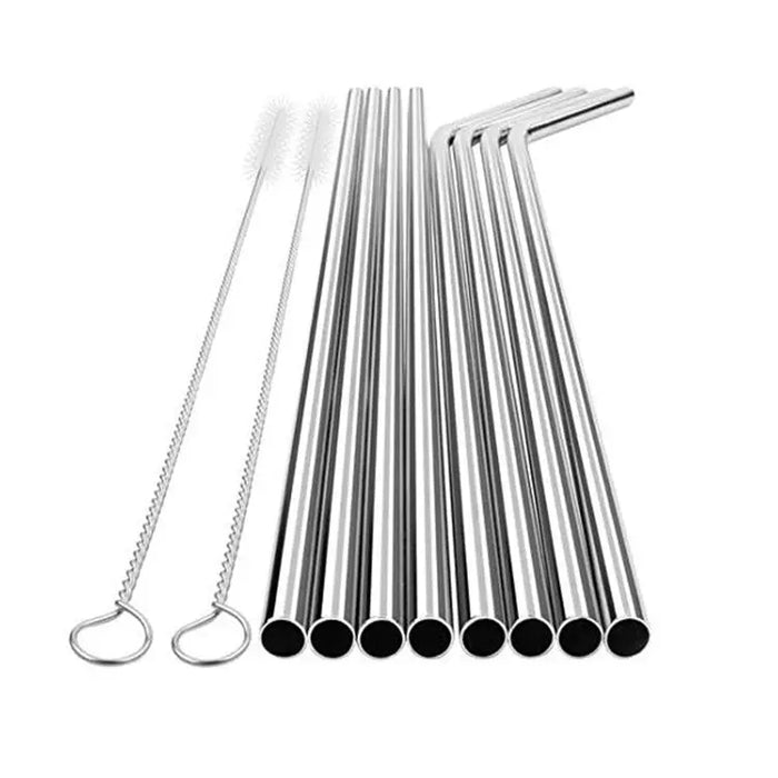 HippoMart Drinking Straw stainless steel 5 Piece Straw Set with Pouch & Flannel Cleaning Kit, Environmental Friendly Reusable SUS304 - Image #3