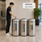 OTP1 Dustbin | 65L | Silver, Black | Lobby Bin | Open Top Bin | Lobby Bin | Waste Bin | Outdoor Bin - HippoMart SG