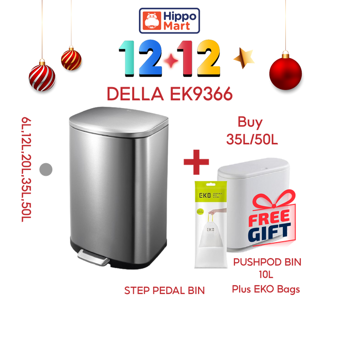 EKO Dustbin | Della | EK9366 | Trash Bin | Waste Bin | Soft Closing | 6L/12L/20L/35L/50L