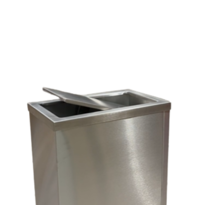 RB3 Dustbin | Swing Top | Open Top | 65L | Stainless Steel | Lobby Bin | Dustbin | Hotel Bin | Outdoor Bin - HippoMart SG