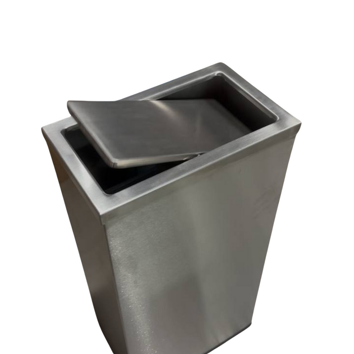 RB3 Dustbin | Swing Top | Open Top | 65L | Stainless Steel | Lobby Bin | Dustbin | Hotel Bin | Outdoor Bin - HippoMart SG