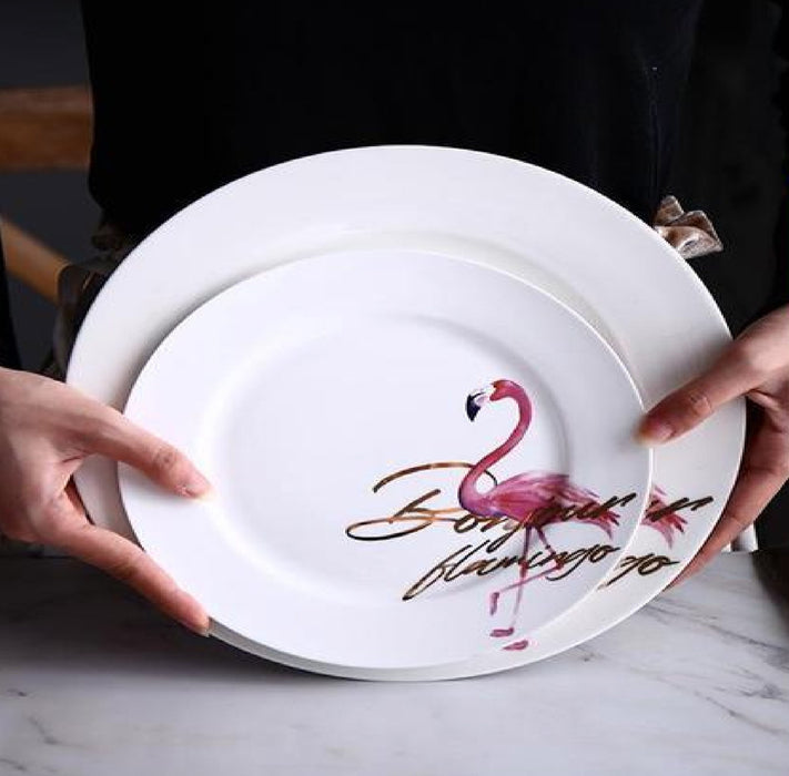 Jamison Handcrafted Large Ceramic Flamingo Plate