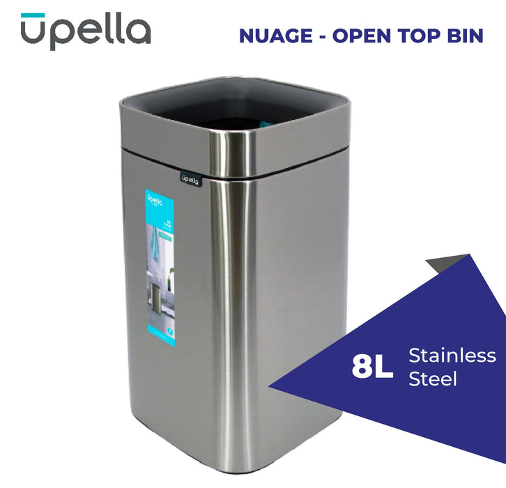 UPELLA NUAGE 8L, Stainless Steel, Open Top Bin