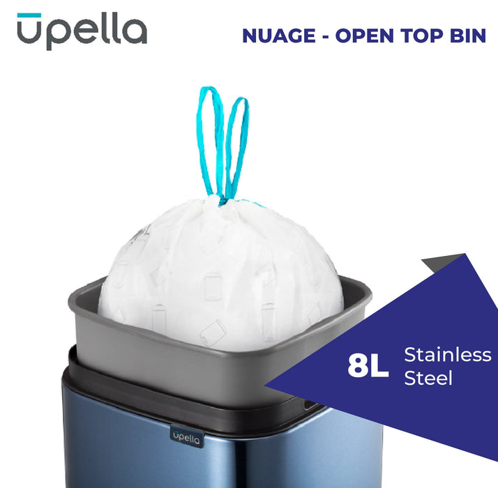 UPELLA NUAGE 8L, Stainless Steel, Open Top Bin