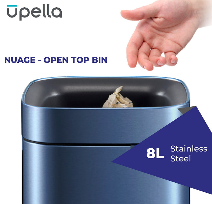 UPELLA NUAGE 8L, Stainless Steel, Open Top Bin