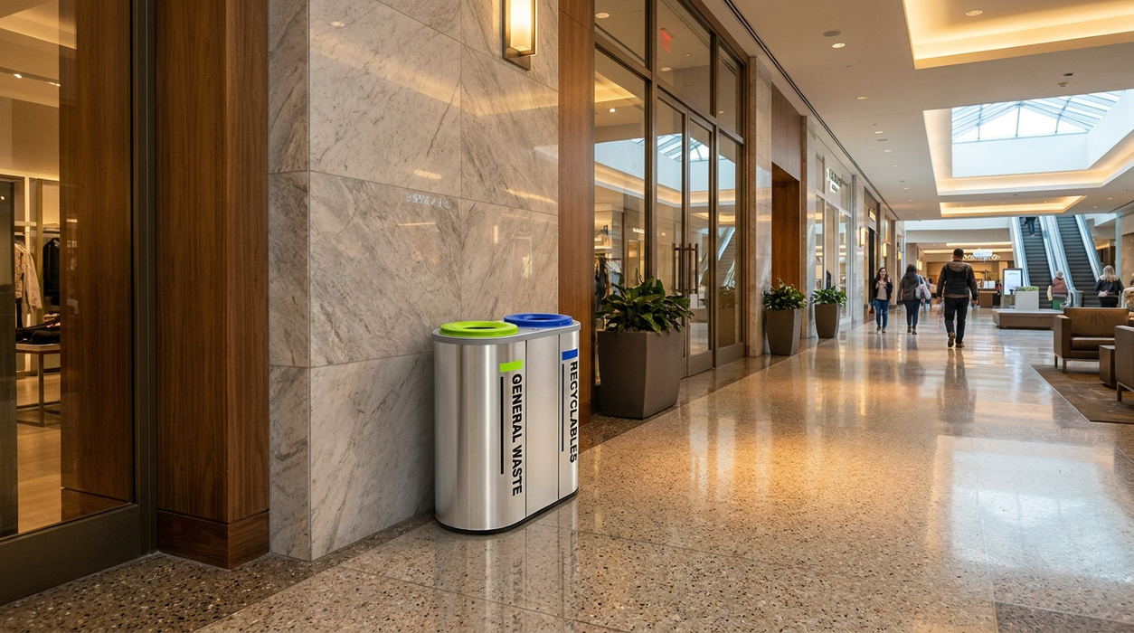 Stainless Steel Recycling Bins Station | 2-in-1, 3-in-1, 4-in-1 Multi-Compartment Options