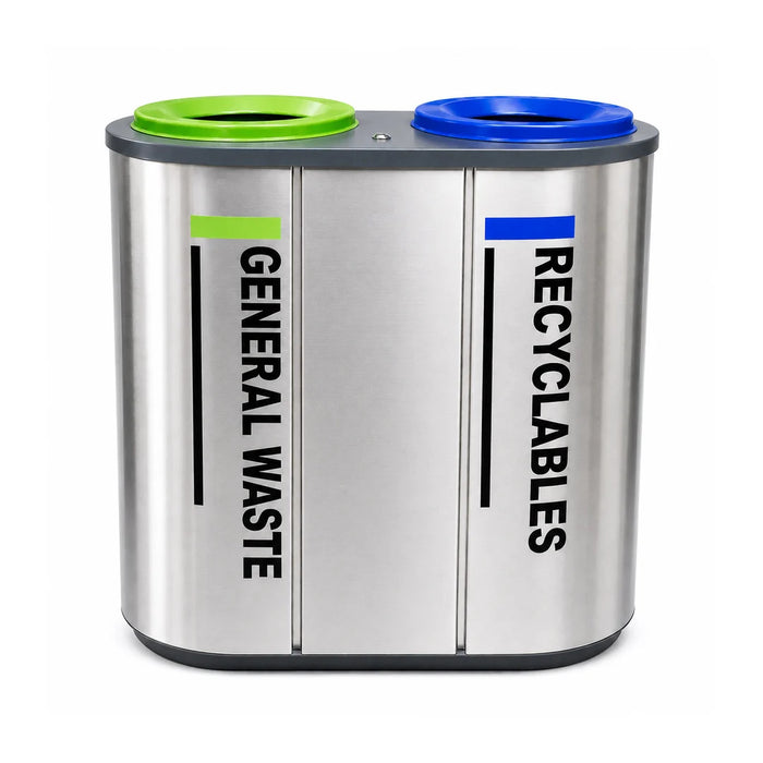 Stainless Steel Recycling Bins Station | 2-in-1, 3-in-1, 4-in-1 Multi-Compartment Options - HippoMart SG