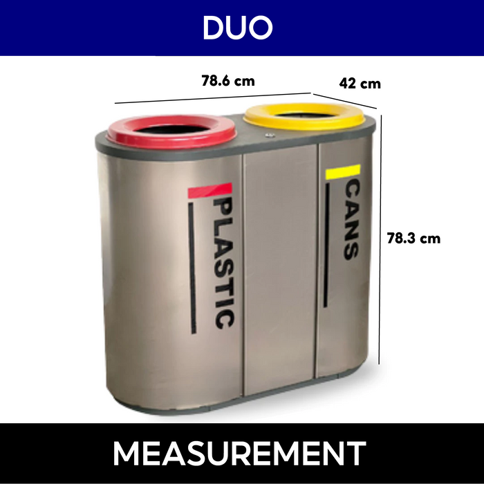 Stainless Steel Recycling Bins Station | 2-in-1, 3-in-1, 4-in-1 Multi-Compartment Options - HippoMart SG