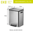 EKO Recycling Bin | Ecocasa | EK9128 | 15L+15L | Dustbin | Trash Bin | Waste Bin | Stainless Steel - HippoMart SG
