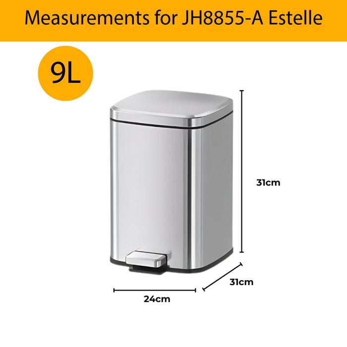 JAVA Dustbin | ESTELLE | JH8855A | Multiple Sizes | Trash Bin | Dustbin for Kitchen | Rubbish Bin - HippoMart SG