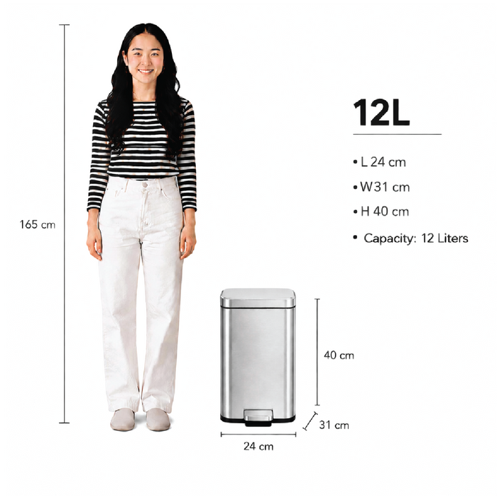 JAVA Dustbin | ESTELLE | JH8855A | Multiple Sizes | Trash Bin | Dustbin for Kitchen | Rubbish Bin
