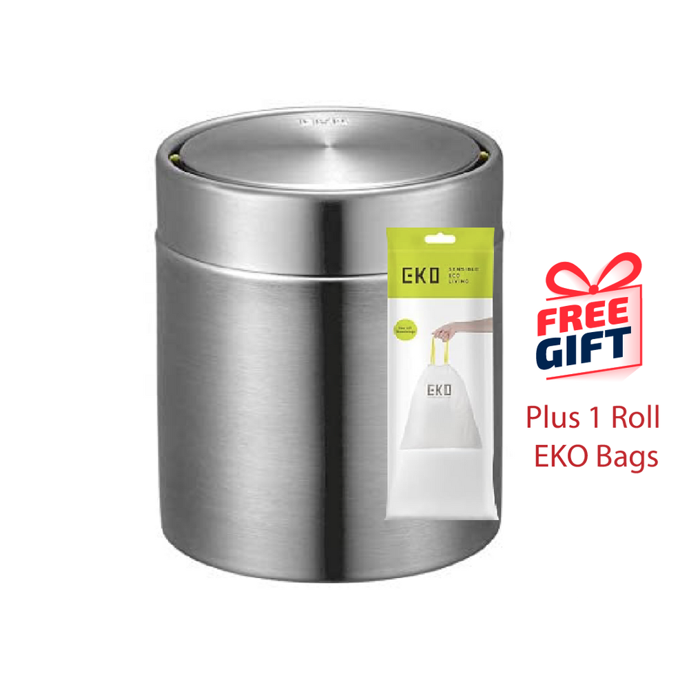 EKO Dustbin | FANDY | EK9204 | Trash Bin | Waste Bin | Swing Lid Table Bin | 1.5L | Multiple Color - HippoMart SG