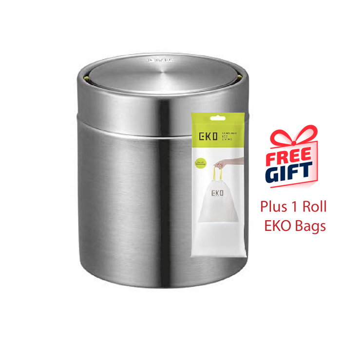 EKO Dustbin | FANDY | EK9204 | Trash Bin | Waste Bin | Swing Lid Table Bin | 1.5L | Multiple Color - HippoMart SG