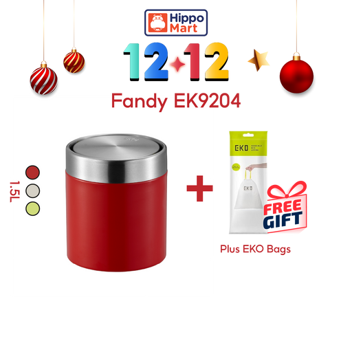 EKO Dustbin | FANDY | EK9204 | Trash Bin | Waste Bin | Swing Lid Table Bin | 1.5L | Multiple Color