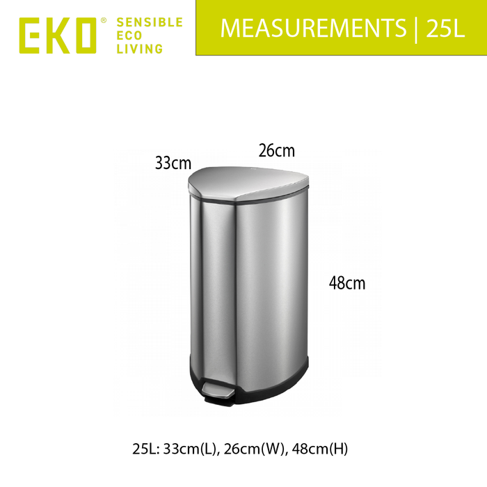 EKO Pedal Dustbin | GRACE | EK9209 | 12L, 25L, 35L - HippoMart SG