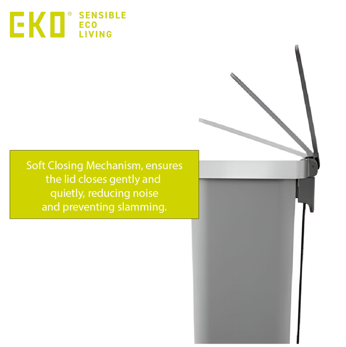 EKO Dustbin | HANA | EK6266 | 45L | Trash Bin | Waste Bin | Plastic | Step Pedal Bin  | Kitchen Bin - HippoMart SG