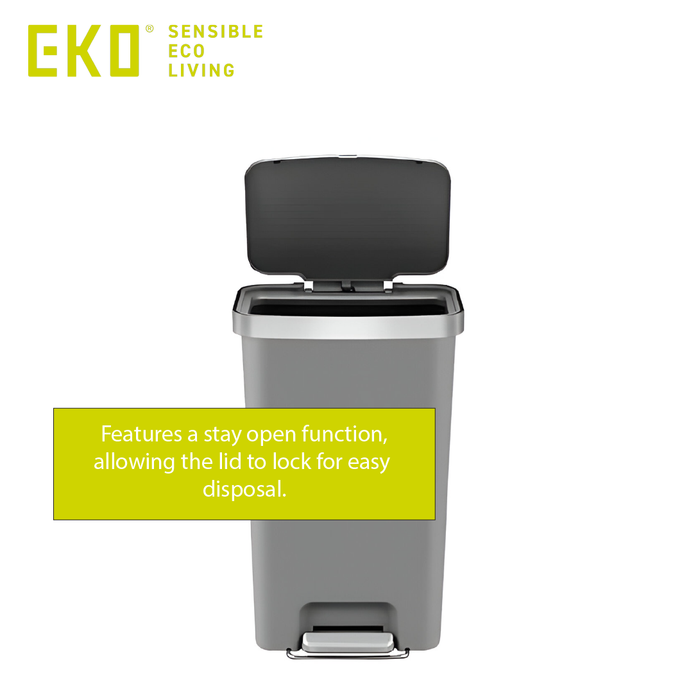 EKO Dustbin | HANA | EK6266 | 45L | Trash Bin | Waste Bin | Plastic | Step Pedal Bin  | Kitchen Bin - HippoMart SG