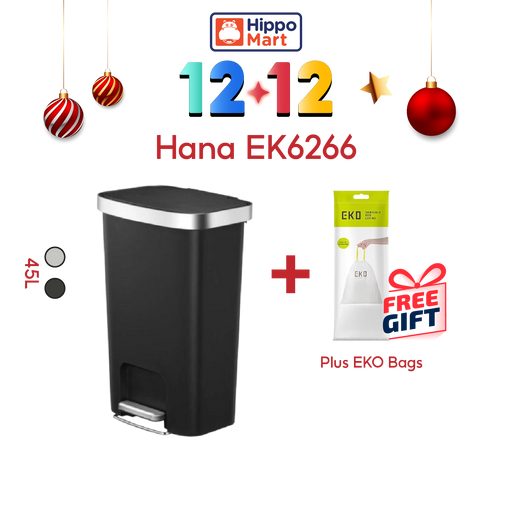 EKO Dustbin | HANA | EK6266 | 45L | Trash Bin | Waste Bin | Plastic | Step Pedal Bin  | Kitchen Bin