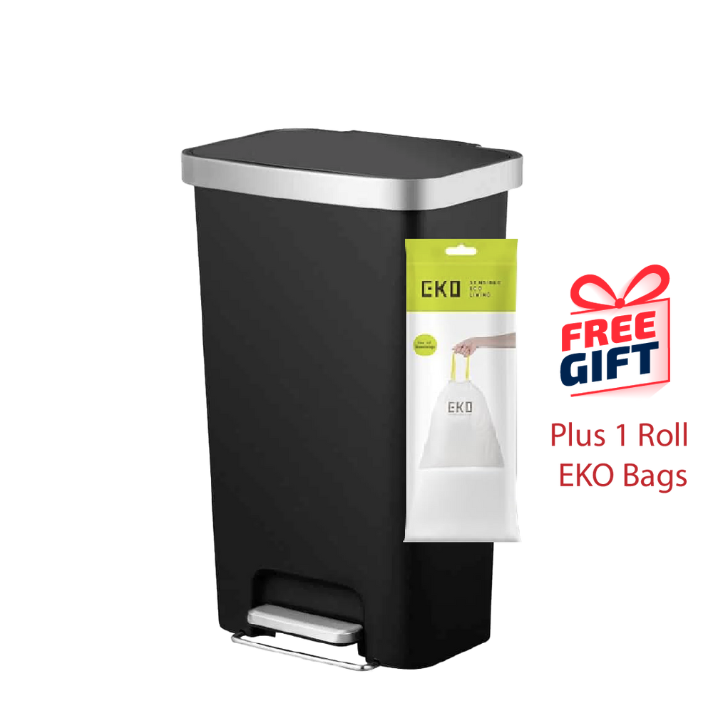 EKO Dustbin | HANA | EK6266 | 45L | Trash Bin | Waste Bin | Plastic | Step Pedal Bin  | Kitchen Bin - HippoMart SG