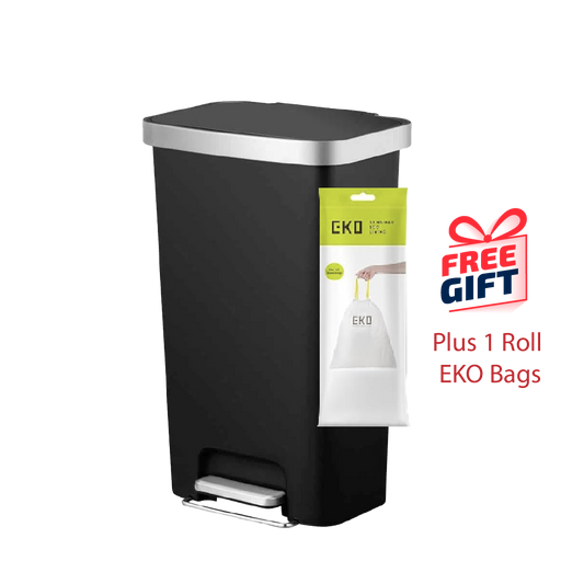 EKO Dustbin | HANA | EK6266 | 45L | Trash Bin | Waste Bin | Plastic | Step Pedal Bin  | Kitchen Bin - HippoMart SG