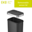 EKO Sensor Bin | Hana Deluxe | EK6433 | 50L | Dustbin - HippoMart SG