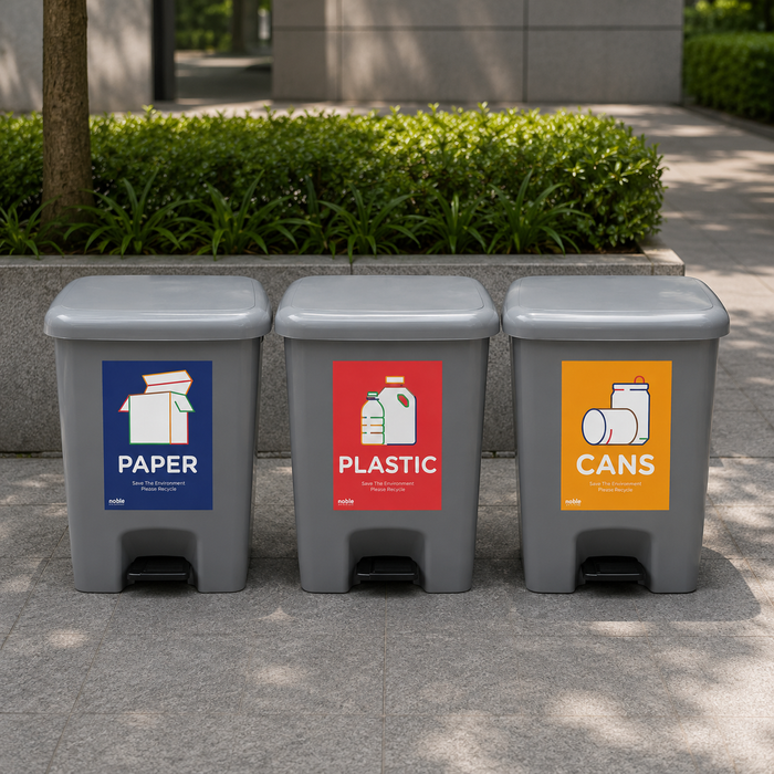 HAPPY BIN | Dustbin | Pedal Waste Bin | 25L, 35L | Waste Bin | Kitchen Bin | Plastic Bin | Bin - HippoMart SG